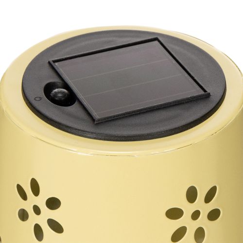 daiktų Saulės energija varomas stalinis šviestuvas su subtiliu gėlių raštu balkonui arba terasai, 28 cm