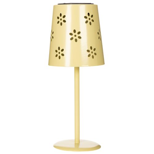 daiktų Saulės energija varomas stalinis šviestuvas su subtiliu gėlių raštu balkonui arba terasai, 28 cm