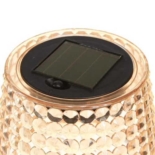 Floristik24 Stalinės saulės lempos LED su laikmačiu skaidrios rudos H25cm 3vnt