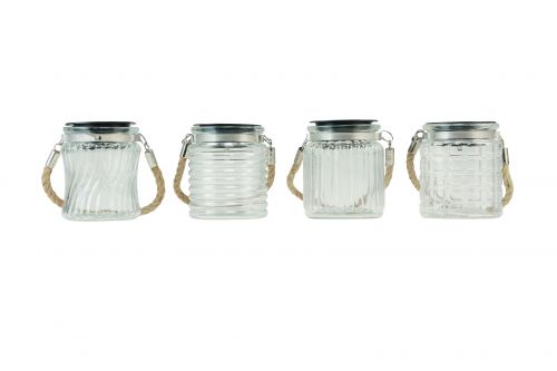 Floristik24 Saulės šviesos saulės stiklo pakabinamas šviestuvas balkonas Ø7,5cm H9cm 4vnt