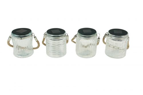 Floristik24 Saulės šviesos saulės stiklo pakabinamas šviestuvas balkonas Ø7,5cm H9cm 4vnt