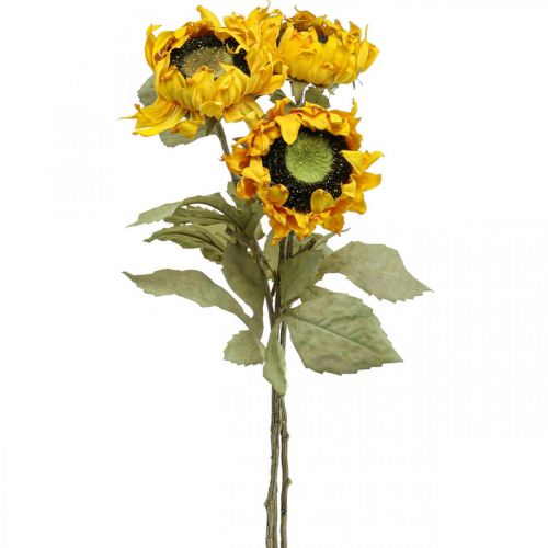 Floristik24 Dirbtinės saulėgrąžos Sunflower Deco Drylook L60cm 3vnt