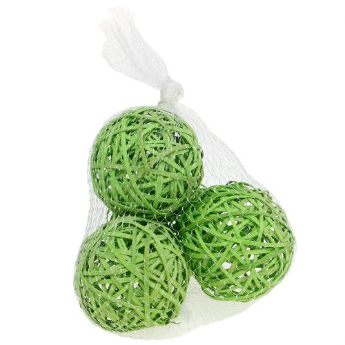 Floristik24 Skiedrų rutulys šviesiai žalias Ø8cm 4 vnt