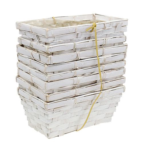 daiktų Skiedrų krepšelių rinkinys kvadratinis balintas 20cm x 11cm 8 vnt