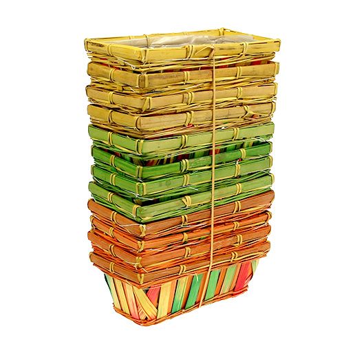 daiktų Skiedrų krepšelių rinkinys kvadratinis įvairiaspalvis 20cm x 11cm 12 vnt