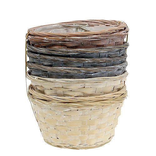 daiktų Skiedrų dėklas apvalus augalų krepšelis Ø20cm balta/pilka/ruda 8 vnt