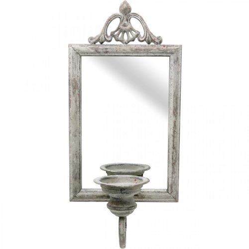 Floristik24 Antikvarinės išvaizdos veidrodis su žvakių laikikliu shabby chic H50cm