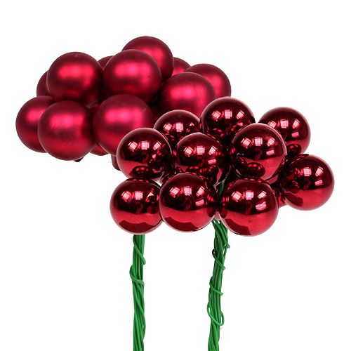 Floristik24 Veidrodinės uogos 20mm raudonos 140 vnt