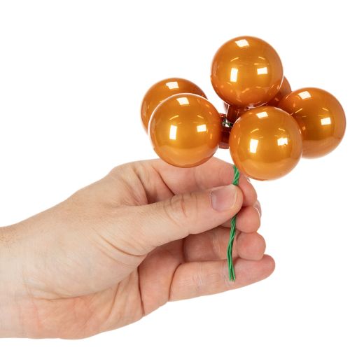 Mini kalėdiniai žaisliukai ant vielos, veidrodinės uogos, spalvingi, 40 mm, 32 vnt. | Floristik24.lt