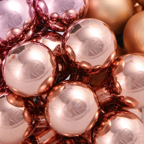 daiktų Veidrodis Uogos Abrikosai Rožiniai Stiklo rutuliukai Viela Ø20mm 140 vnt.