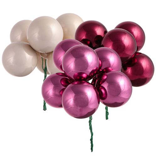 Floristik24 Veidrodinis uogų stiklas Berry Mix su viela Ø40mm 32 vnt