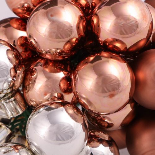 daiktų Veidrodinės uogos stiklas Kalėdinis sidabrinis abrikosas Ø20mm 140 vnt