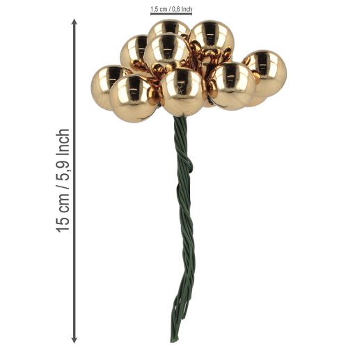 daiktų Veidrodinės uogos Ø1,5 cm rudos-auksinės spalvos 140 vnt.