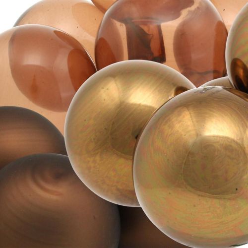 Floristik24 Mini kalėdinis rutulys rudos stiklinės veidrodinės uogos Ø40mm mix 32vnt