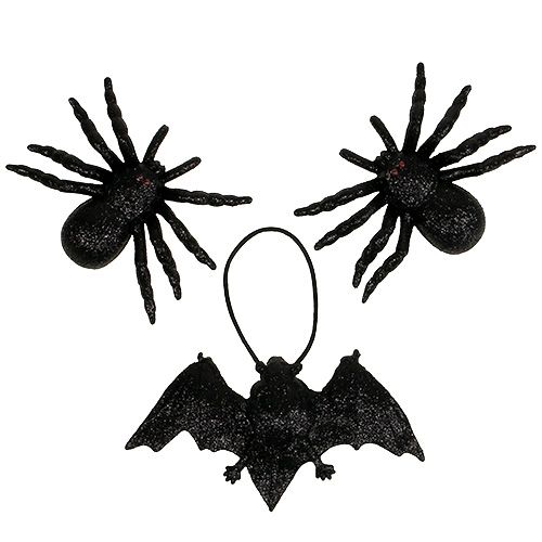 Floristik24 Voro, šikšnosparnio figūrėlės juodos 10cm, 14cm 3vnt