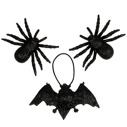 Floristik24 Voro, šikšnosparnio figūrėlės juodos 10cm, 14cm 3 vnt