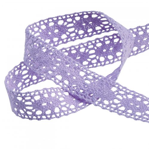 daiktų Nėrinių juostelė Violetinė Dekoratyvinė juostelė Gėlių pavasaris W18mm L20m