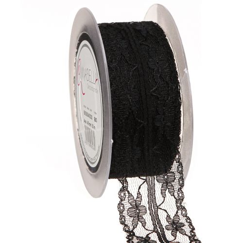 daiktų Nėrinių juostelė vintažinė juoda gedulo juostelė nėrinė 40mm 20m