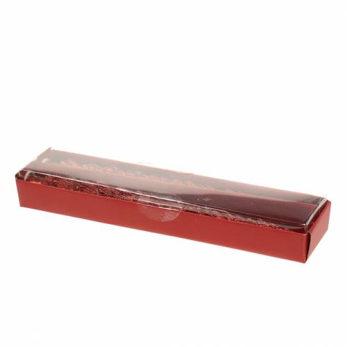 Floristik24 Kūginė žvakė eglės raudona 30mm×260mm 2vnt