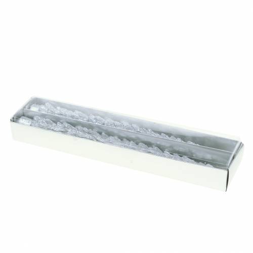 Floristik24 Kūginės žvakės eglės sidabras 30mm × 260mm 2vnt