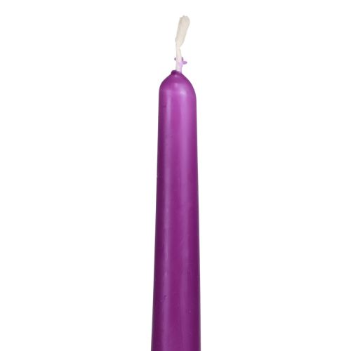 Kūginės žvakės Wenzel žvakės violetinės 250/23mm 12vnt