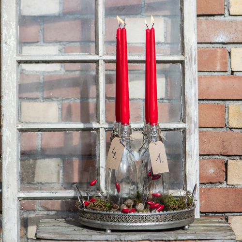 Kūginės žvakės 250/23 rubino (12 vnt.) | Floristik24.lt