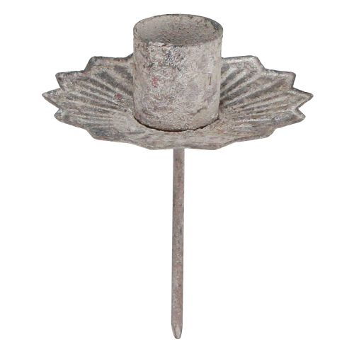Floristik24 Kūginis žvakių laikiklis skirtas klijuoti senovinės pilkos spalvos 7×8,5cm 4vnt