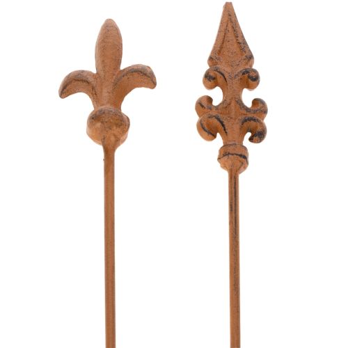 Sodo kuolas, kaimiško stiliaus dekoracija, lelijų ietis, senovinio dizaino, skirtas naudoti lauke, 60 cm, 2 vnt.