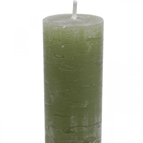 daiktų Vienspalvės žvakės alyvuogių žalios lazdelės žvakės 34×240mm 4vnt