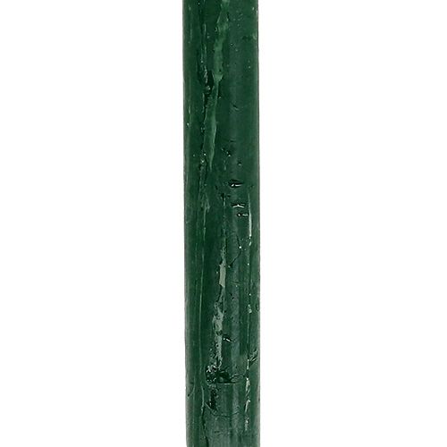 Floristik24 Kūginė žvakė tamsiai žalia vienspalvė 34 x 240mm 4 vnt