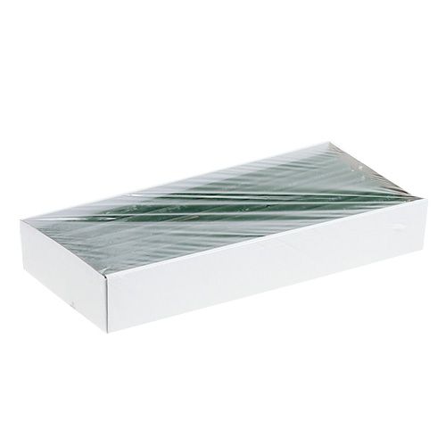 Floristik24 Kūginė žvakė tamsiai žalia vienspalvė 34 x 240mm 4 vnt