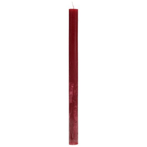 Floristik24 Žvakė 21mm x 300mm tamsiai raudona perdažyta 12vnt