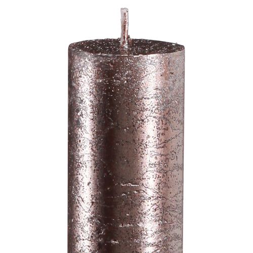 Floristik24 Kūginės žvakės vienspalvės vario lakuotos 34x300mm 4 vnt