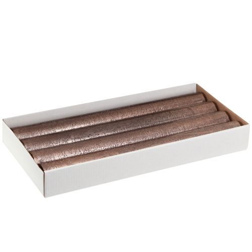 Floristik24 Kūginės žvakės vienspalvės vario lakuotos 34x300mm 4 vnt