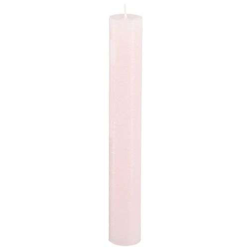 Floristik24 Kūginės žvakės šviesiai rožinės vienspalvės žvakės rožinės 34x240mm 4 vnt
