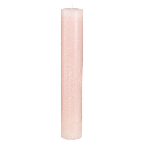 Floristik24 Kūginės žvakės vienspalvės žvakės šviesiai rožinės 50x300mm 4 vnt