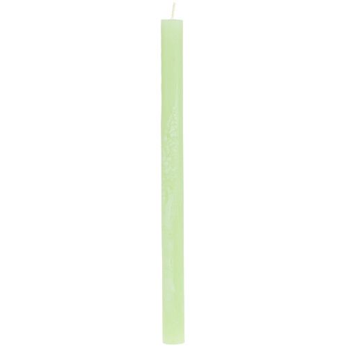 daiktų Kūginės žvakės vienspalviai žalios spalvos​​​​​​​ 21×240mm 12 vnt