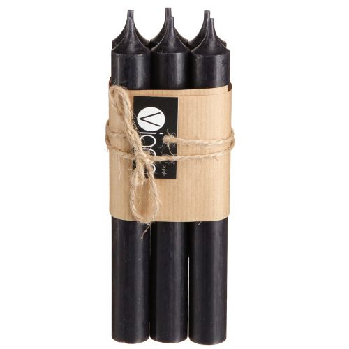 daiktų Kūginės žvakės žvakės juodos žvakių dekoracijos Ø21mm 170mm 6 vnt