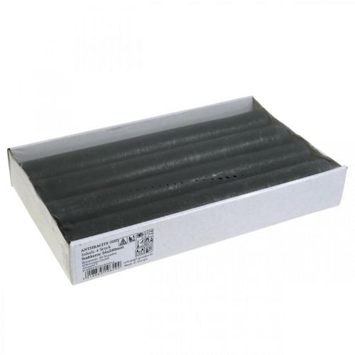 daiktų Kūginės žvakės vienspalvės antracitinės žvakės 34×240mm 4 vnt.