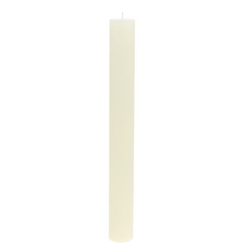 Floristik24 Kūginės žvakės vienspalvės kreminės 34mm x 300mm 4 vnt