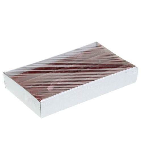 Floristik24 Kūginės žvakės vienspalvės tamsiai raudonos 34mm x 240mm 4 vnt