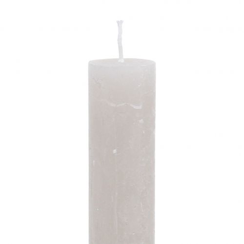 daiktų Kūginės žvakės vienspalvės pilkos 34mm x 240mm 4 vnt