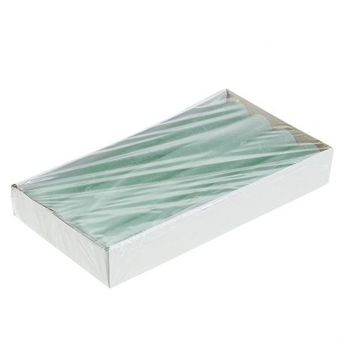 daiktų Kūginės žvakės Vienspalvės šviesiai žalios 34mm x 240mm 4 vnt