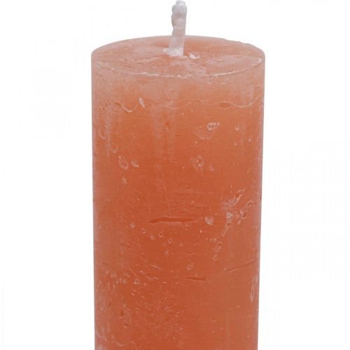 daiktų Kūginės žvakės vienspalvės Orange Peach 34×240mm 4vnt