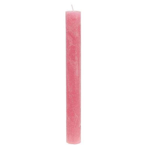 Rožinės spalvos žvakės 34mm x 300mm 4vnt