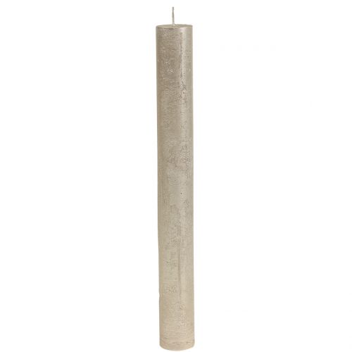 Floristik24 Kūginės žvakės vienspalvės šampanas 34mm x 300mm 4 vnt