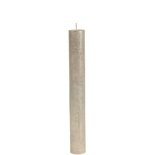 Floristik24 Kūginės žvakės vienspalvės šampanas 34mm x 240mm 4 vnt