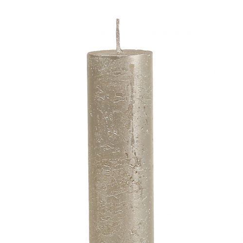 Floristik24 Kūginės žvakės vienspalvės šampanas 34mm x 240mm 4 vnt