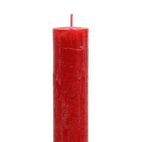 daiktų Strypų žvakės raudonos spalvos 34mm x 300mm 4vnt