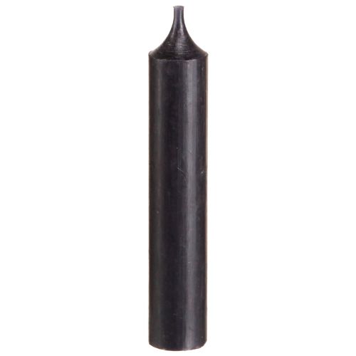 Floristik24 Kūginės žvakės trumpos mažos žvakės juodos 110mm Ø21mm 6 vnt.